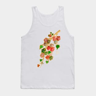 Cherry blossom gold watercolour art Tank Top